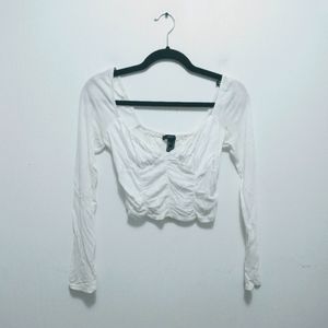 Forever 21 long sleeve crop top peasant boho